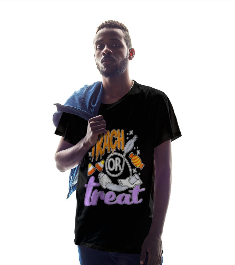 Trach Or Treat Halloween Tracheostomy Medical Candy T-Shirt