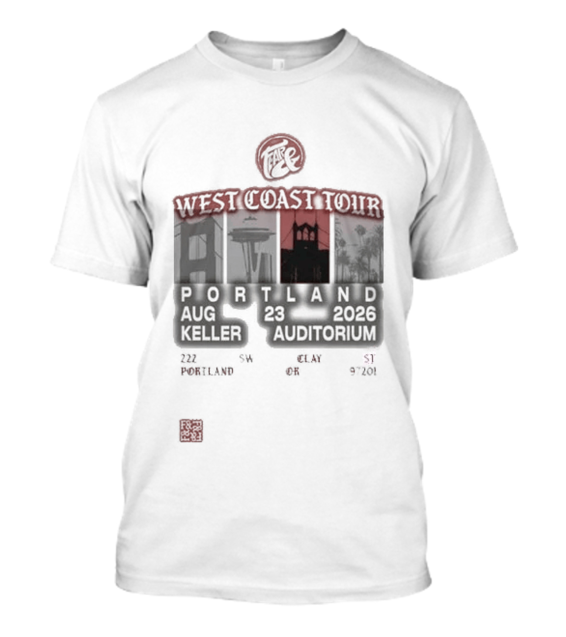 Fearandpod Portland Keller Auditorium August 26 West Coast Tour 2026 T-Shirt