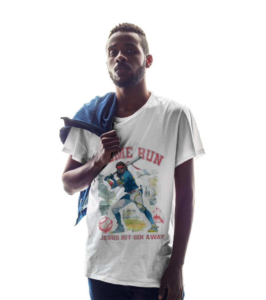 Home Run Jesus Hit Sin Away Baseball Faithful Player T-Shirt