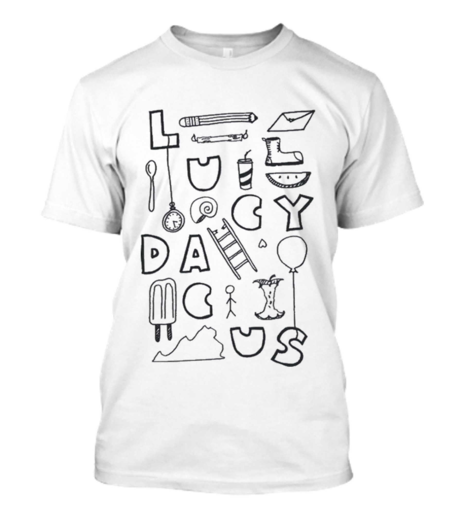 Lucy Dacus Fun Stuff Balloon Ice Cream Stick Figure Playful T-Shirt