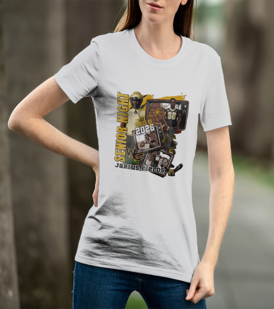 Senior Night Jarius Fields Class Of 2026 WC Football Player Collage T-Shirt