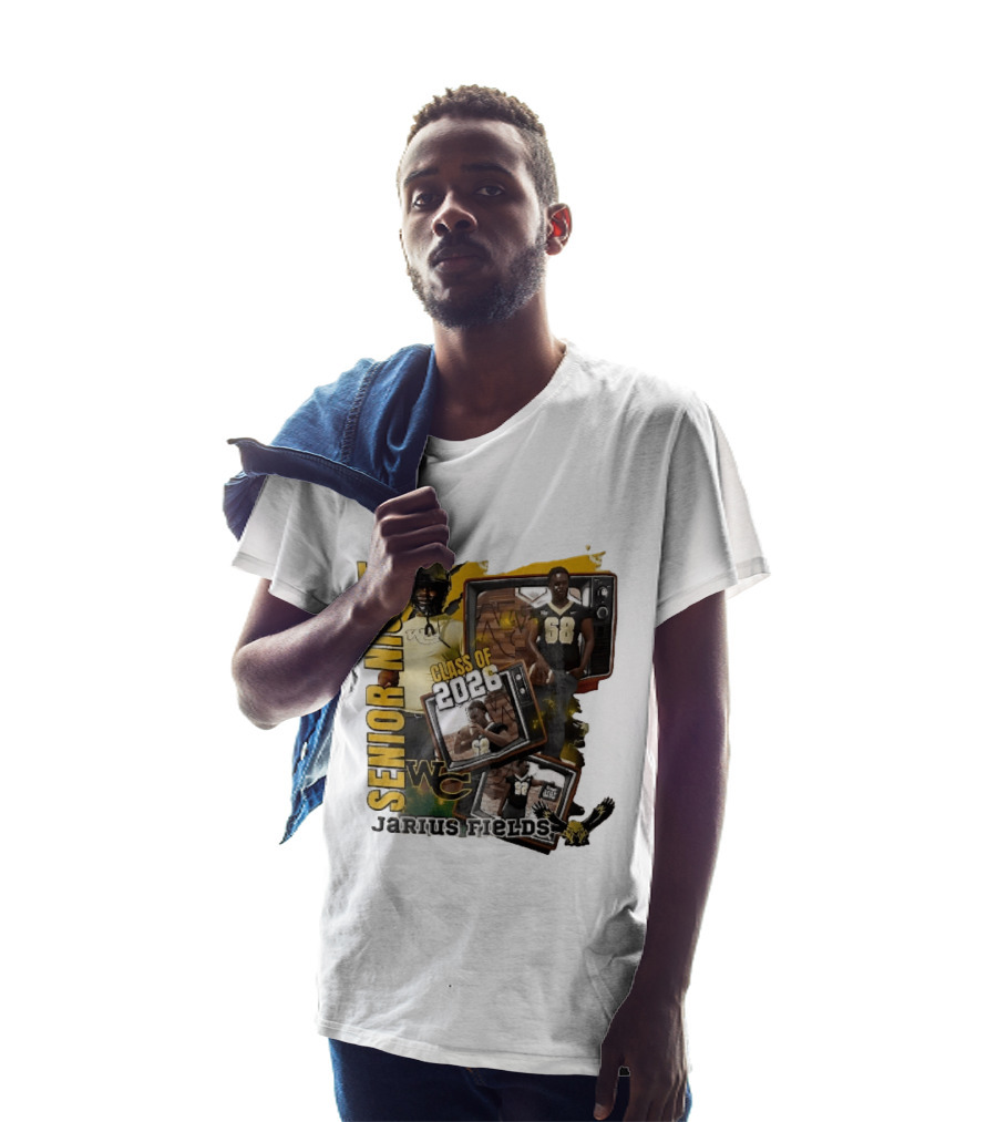 Senior Night Jarius Fields Class Of 2026 WC Football Player Collage T-Shirt