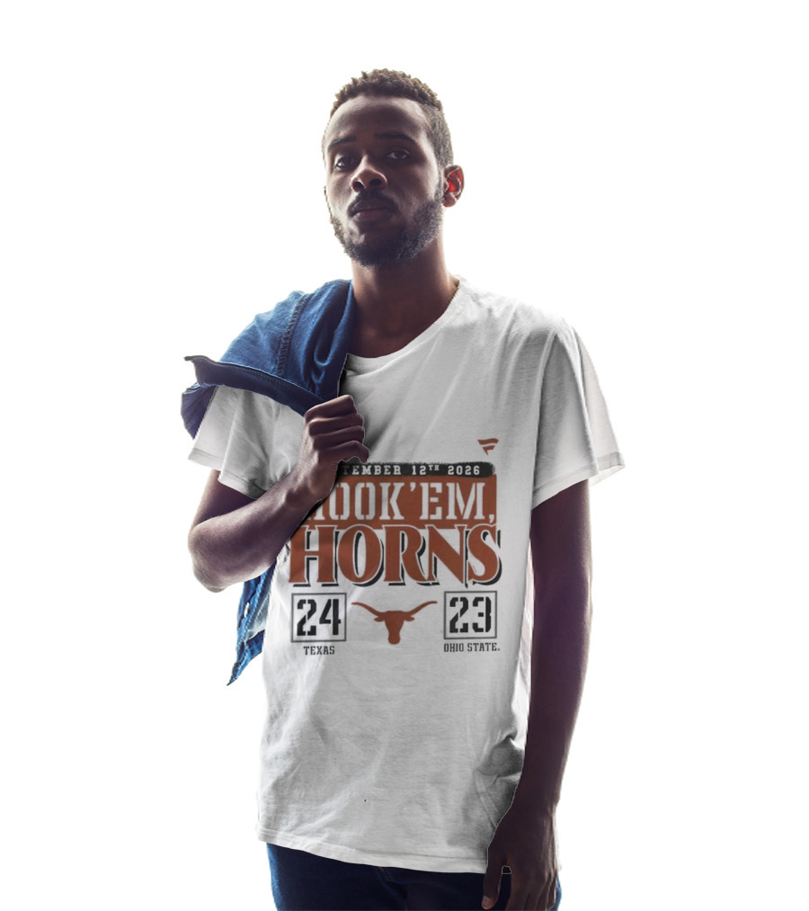 Texas Longhorns 24 Ohio State Buckeyes 23 September 12 2026 Hook'em Horns T-Shirt