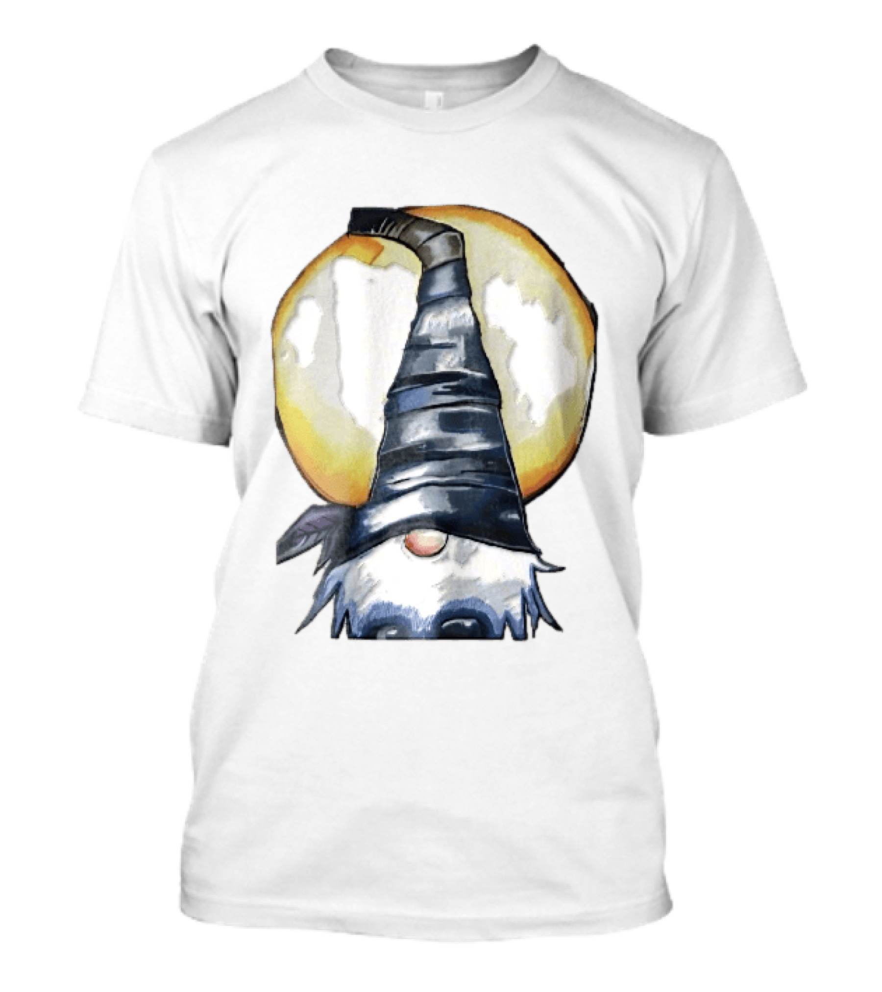 Vichys Cartoon Halloween Witch Gnome Moon Glow Hat T-Shirt