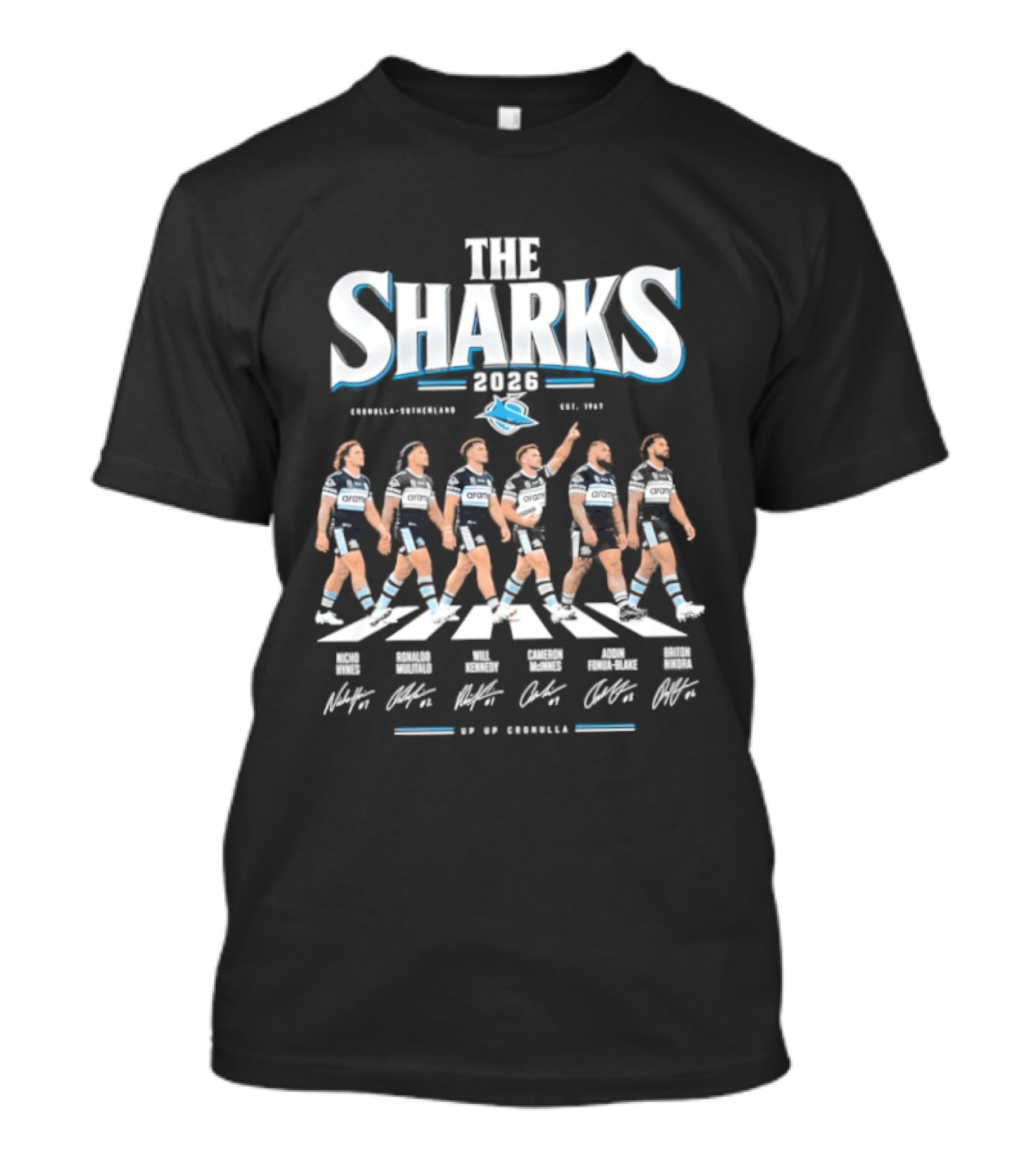 Cronulla Sutherland The Sharks 2026 Abbey Road Rugby Team Crossing T-Shirt