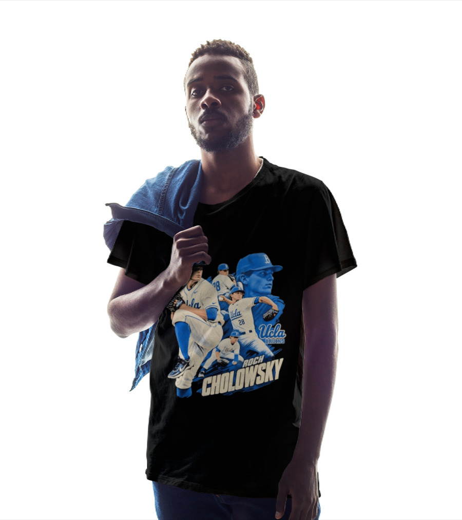 UCLA Bruins Roch Cholowsky 2026 Player Collage Baseball Pitcher Collection T-Shirt