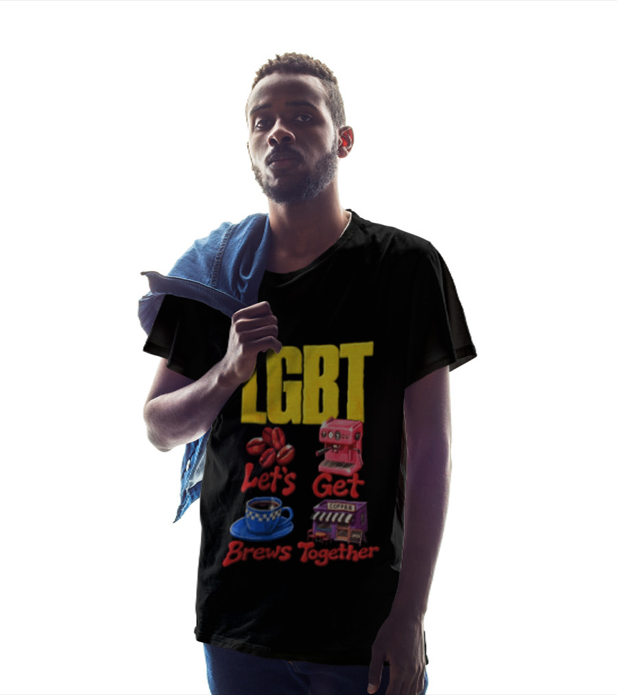 LGBT Let's Get Brews Together Coffee Beans Espresso Machine Café T-Shirt