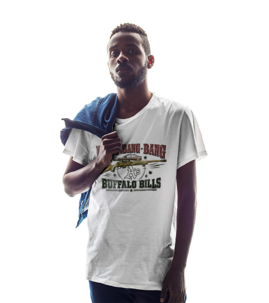Buffalo Bills Bang Distressed Sniper Rifle Target Bullet Holes As T-Shirt