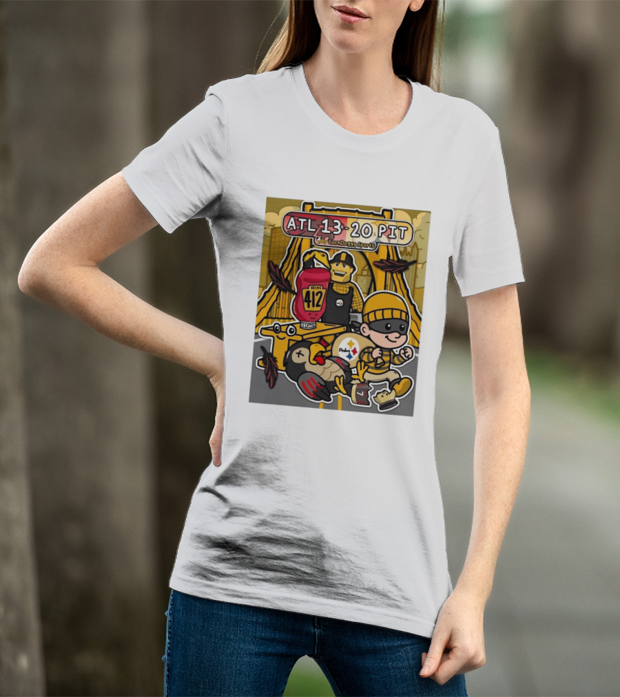 ATL 13 20 PIT CornDoggy Sports With Heinz 412 And Steelers Fan T-Shirt
