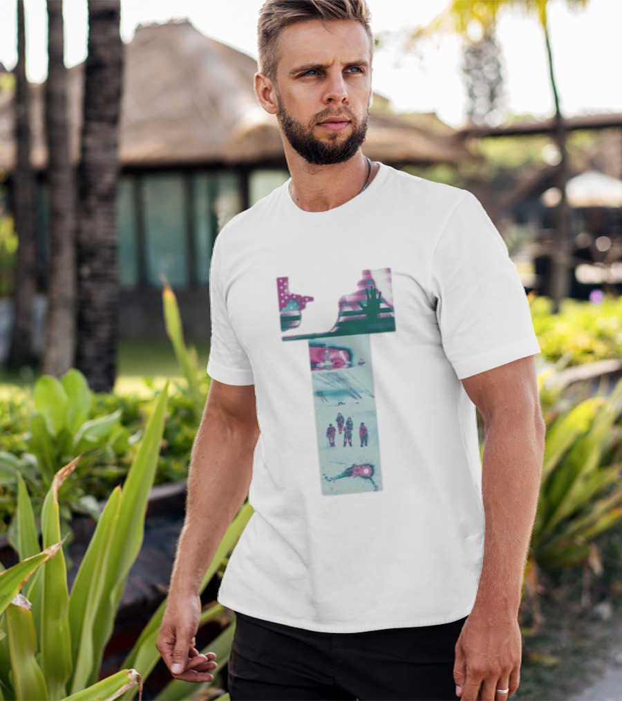 Hydeforce Taxpayer White Patriotic Exploration Flag And Arctic Adventure Scene T-Shirt
