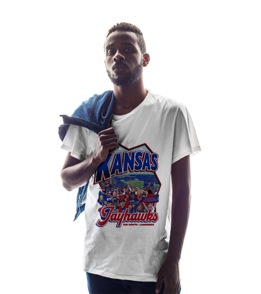 Kansas Jayhawks The Booth Lawrence Kansas Memorial Stadium Game Day Crowd T-Shirt