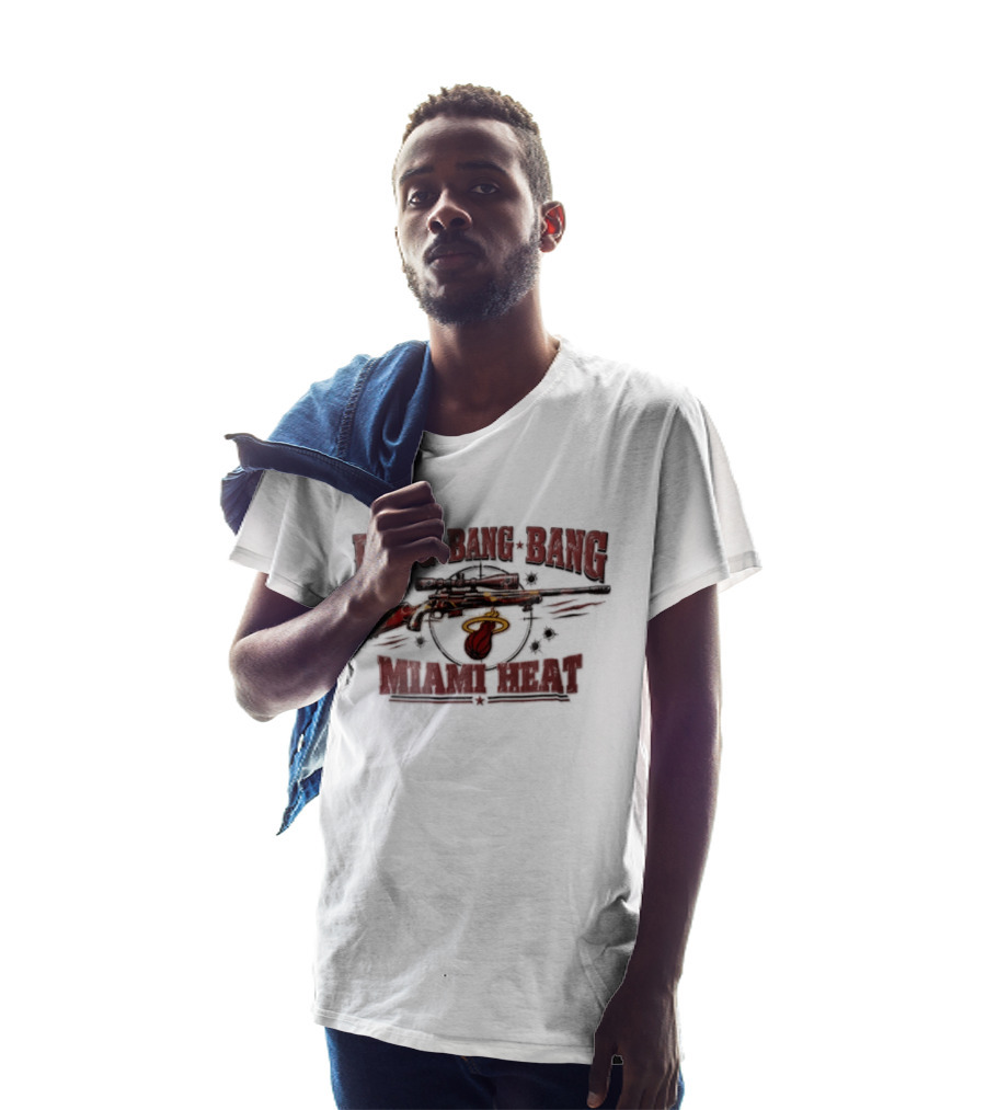 Bang Bang Bang Miami Heat Sniper Rifle Target Bullet Holes Distressed T-Shirt