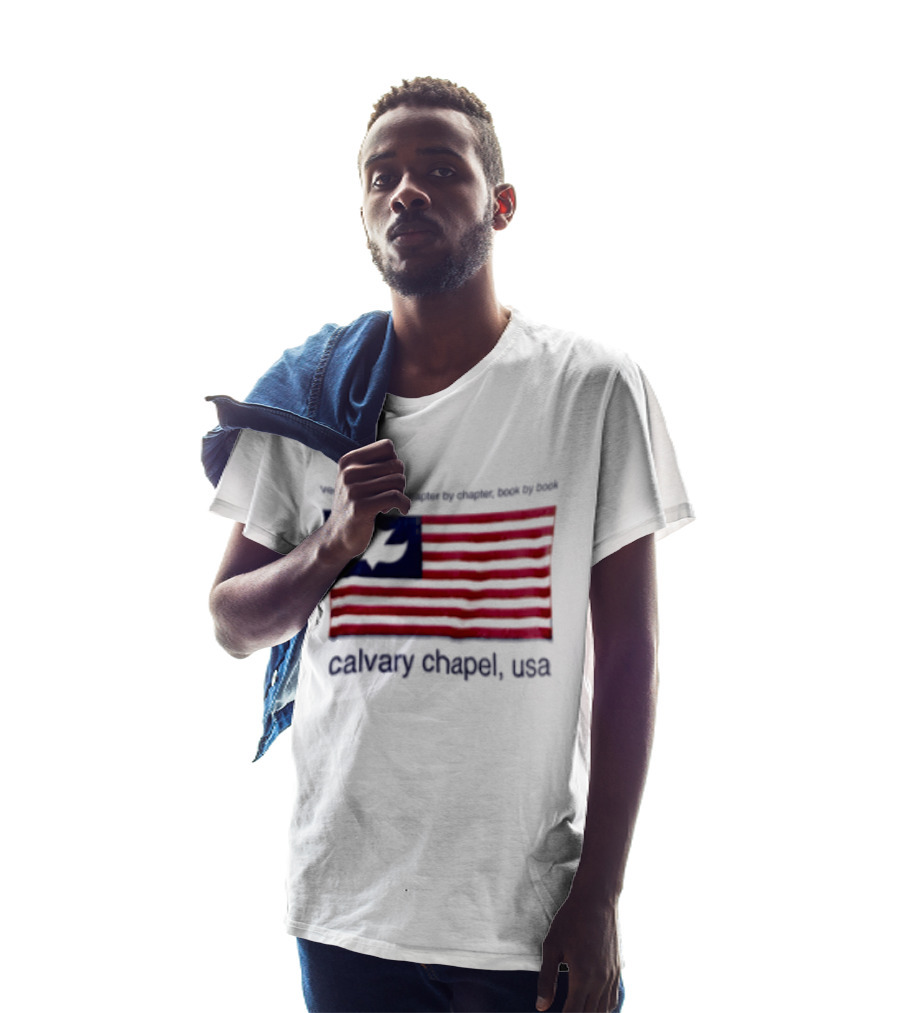 Verse By Verse Chapter By Chapter Book By Book Calvary Chapel USA Flag T-Shirt
