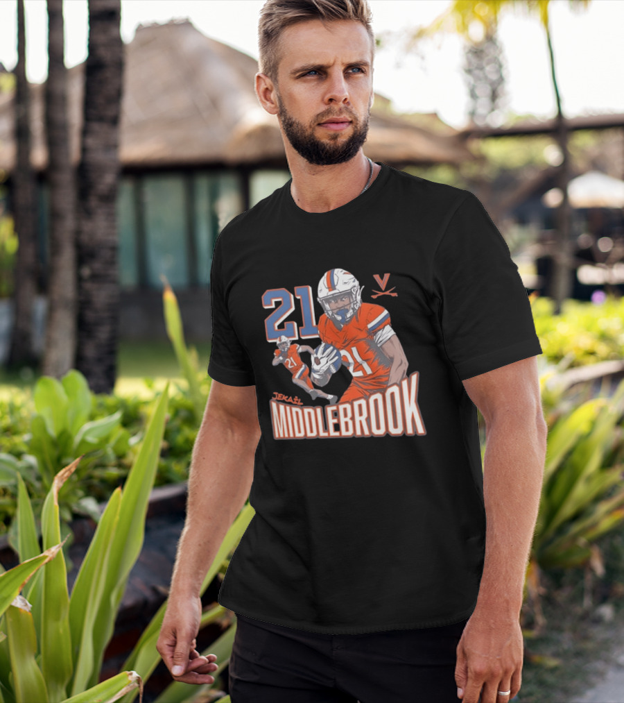 Jekail Middlebrook 21 Virginia Cavaliers Football Player T-Shirt