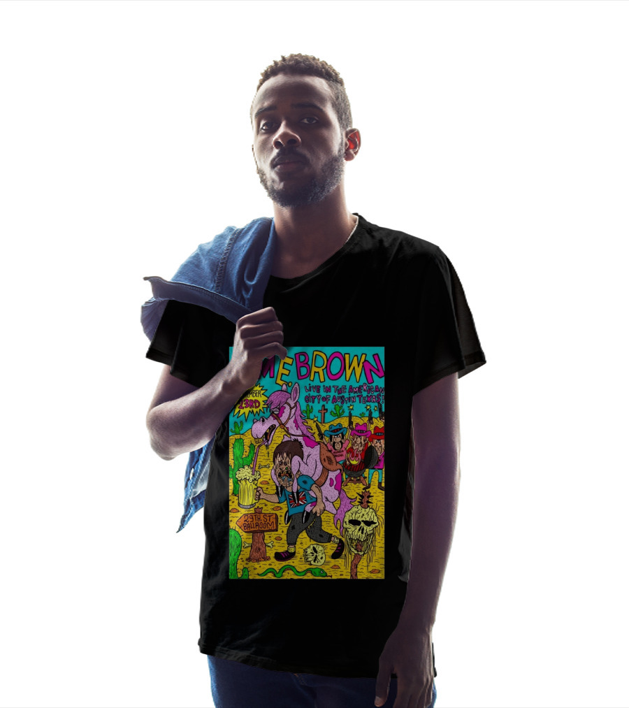 Jim E. Brown Live In Austin Texas September 23rd 29th St Ballroom Cowboy Skeleton T-Shirt
