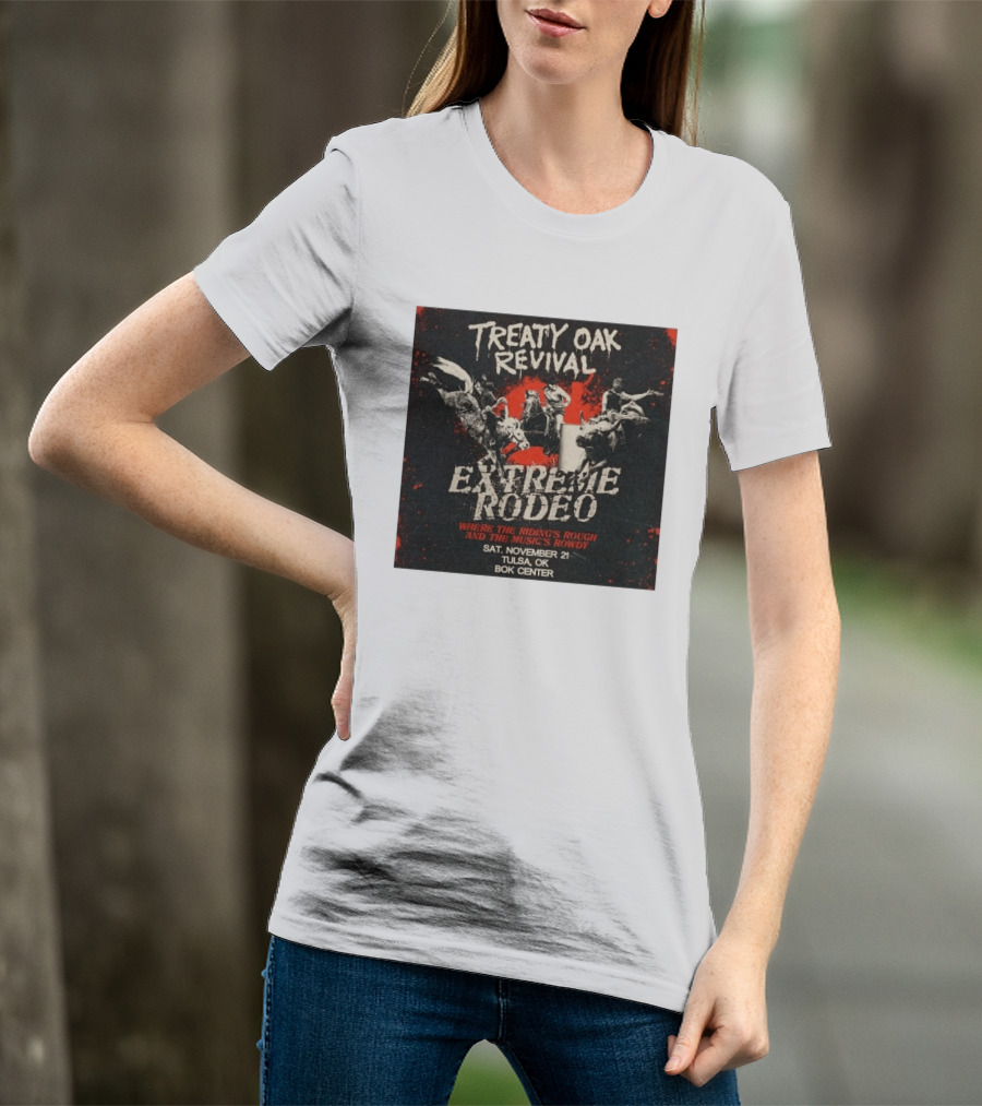 Treaty Oak Revival Extreme Rodeo Tulsa OK November 21 Bok Center Event T-Shirt