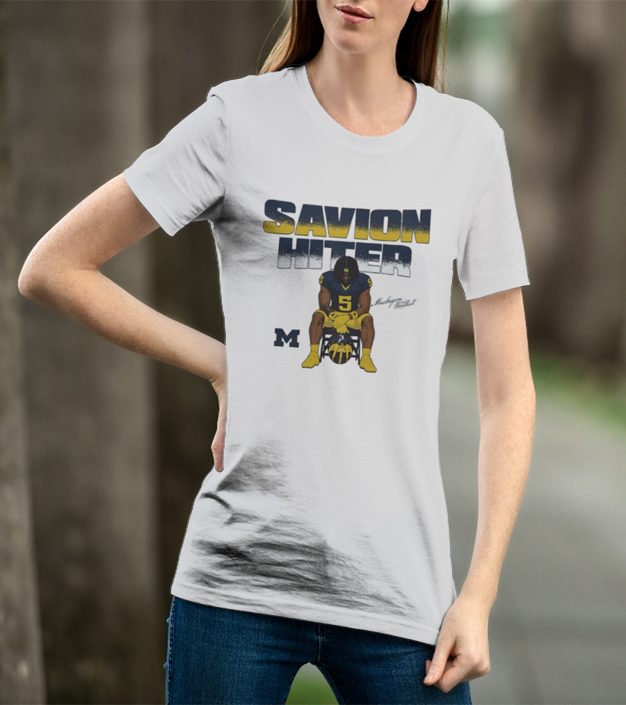 Savion Hiter No 5 Michigan Wolverines Football M T-Shirt