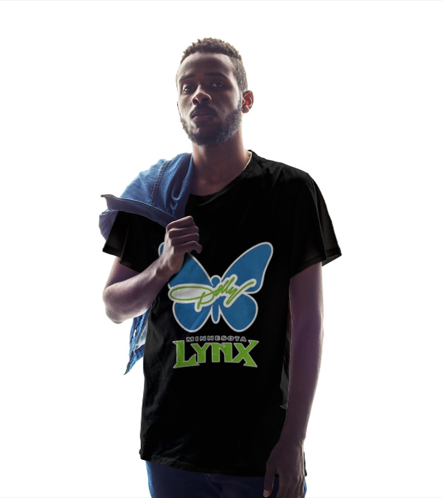 Minnesota Lynx WNBA Blue Butterfly Dolly Green Script T-Shirt