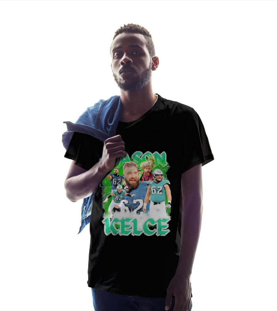 Jason Kelce 62 Philadelphia Eagles Vintage Style Football Fan T-Shirt