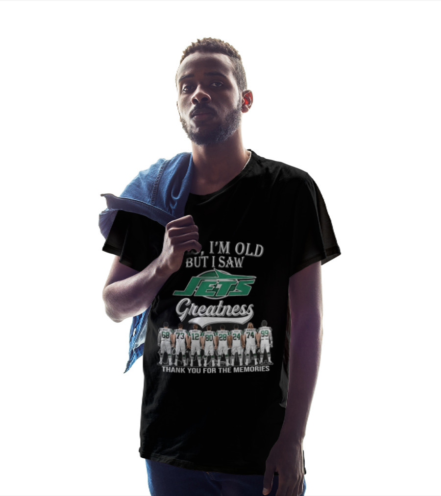 New York Jets Yes I'm Old But I Saw Greatness Thank You For The Memories Mawae Klecko Players Back View T-Shirt