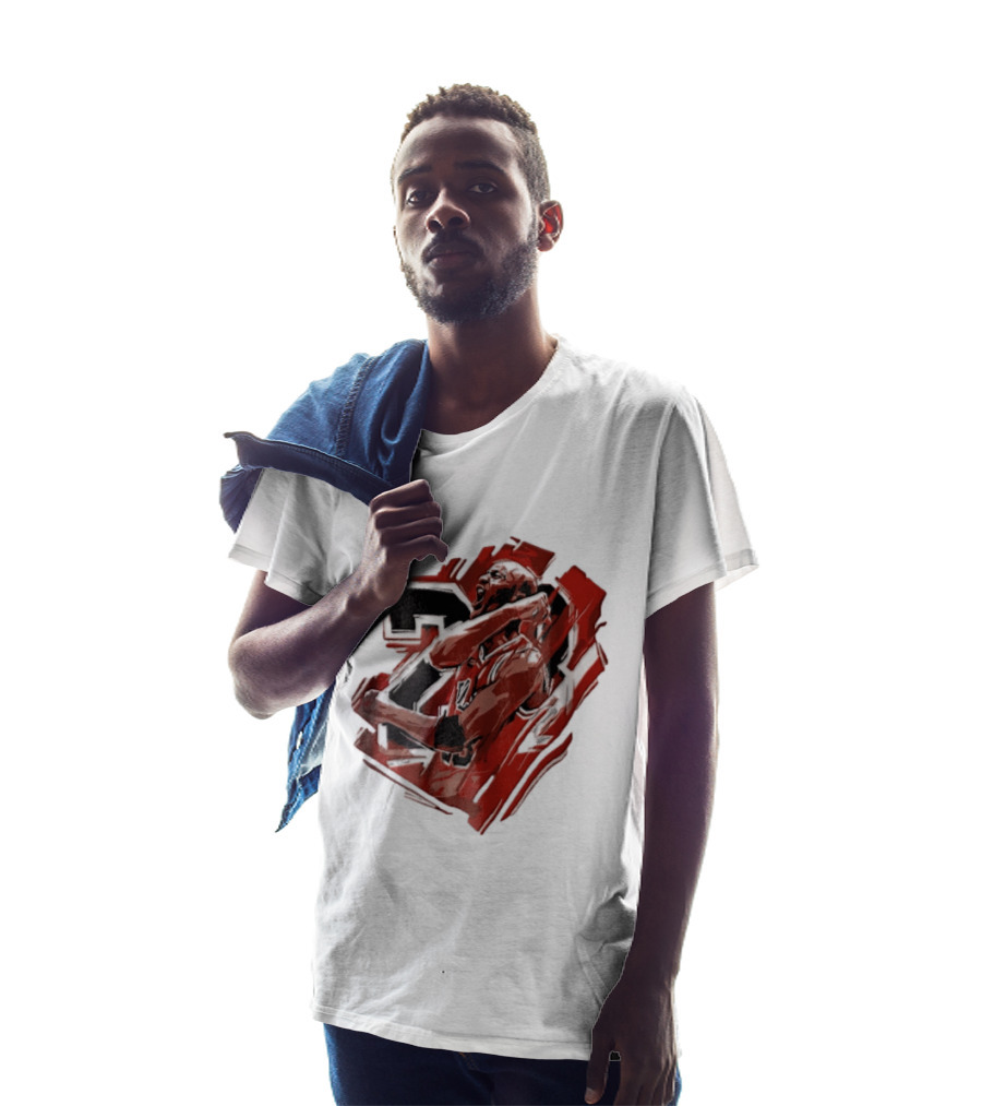Basketball Player Number 23 Celebration Red Brushstrokes T-Shirt