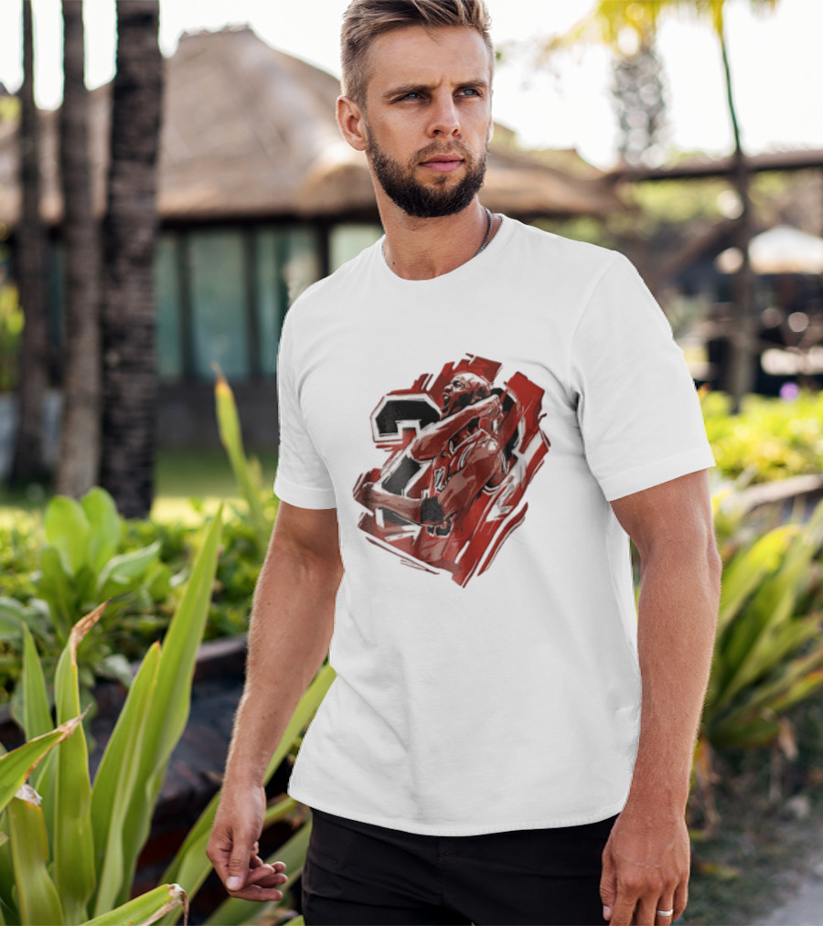 Basketball Player Number 23 Celebration Red Brushstrokes T-Shirt