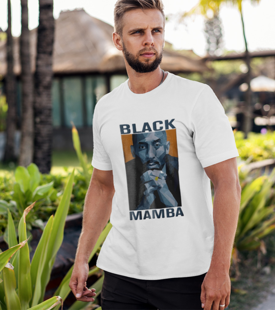 Black Mamba Low Poly Geometric Hands Clasped Orange T-Shirt