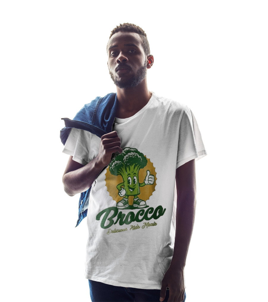 Brocco Delicious Kids Meals Cartoon Broccoli Thumbs Up T-Shirt