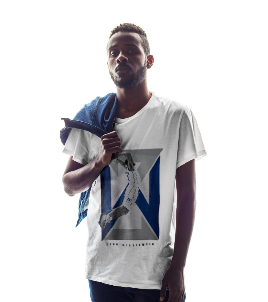 Duke Blue Devils NCAA Zion Williamson Basketball Player Dunking Geometric Number 1 T-Shirt