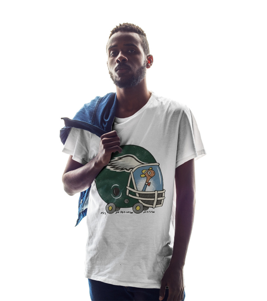 Philadelphia Eagles Worm Inside Football Helmet Sports Humor T-Shirt