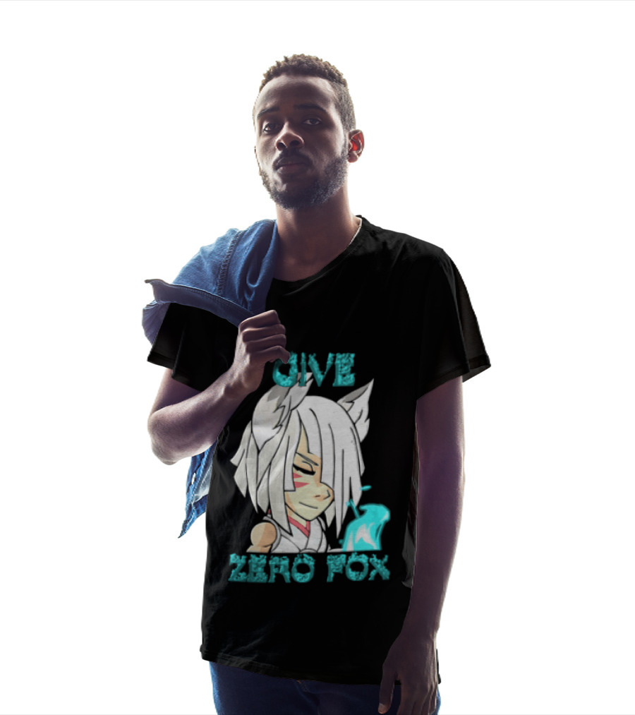 I Give Zero Fox White Hair Kitsune Blue Flame T-Shirt