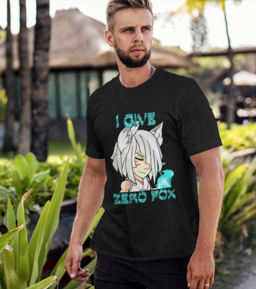I Give Zero Fox White Hair Kitsune Blue Flame T-Shirt