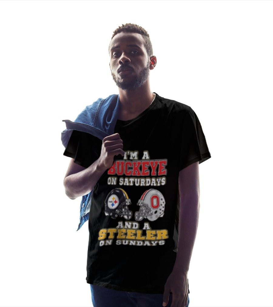 Ohio State Buckeye Saturdays Pittsburgh Steeler Sundays Fan T-Shirt