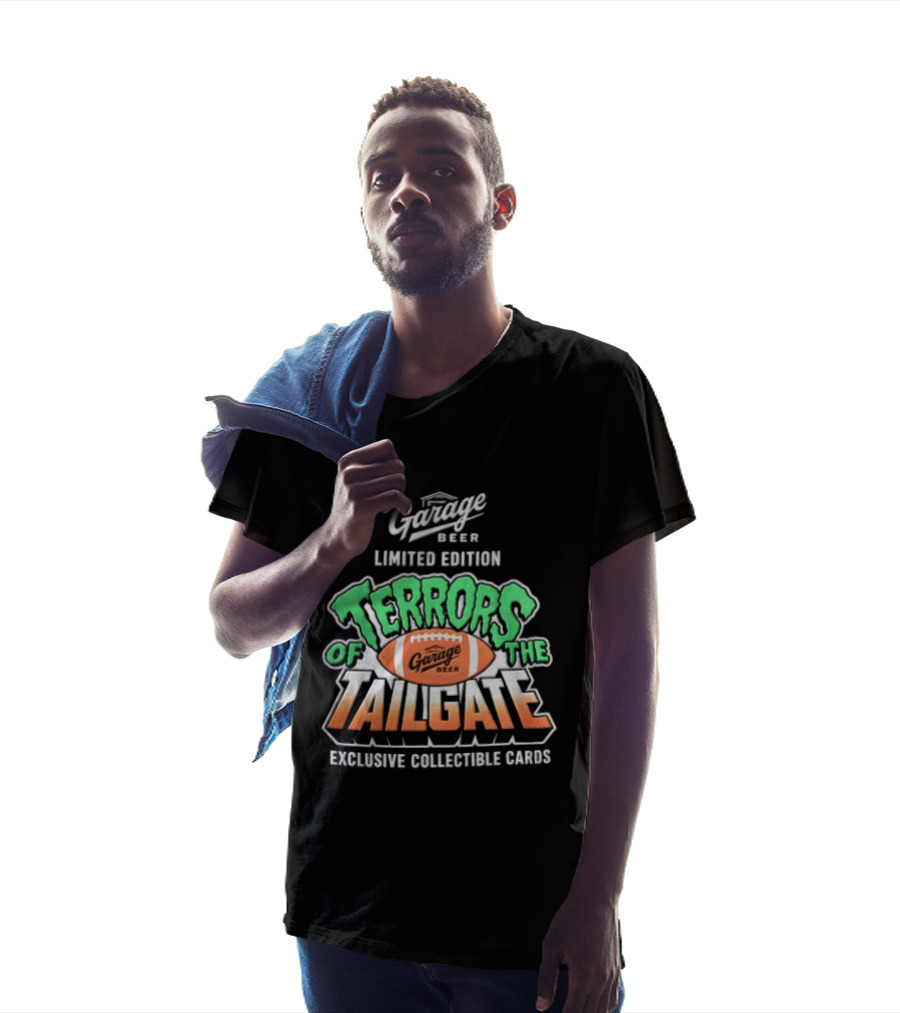 Garage Beer Limited Edition Terrors Of The Tailgate Exclusive Collectible Cards Football T-Shirt