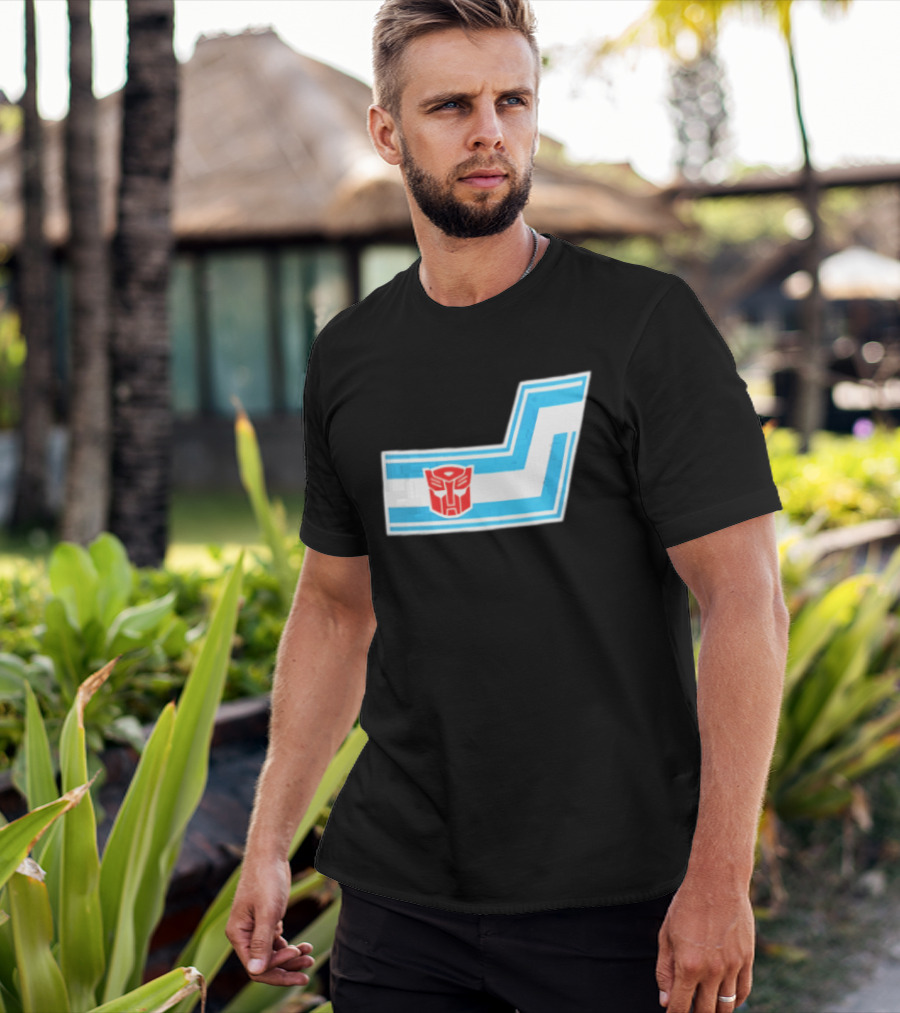 Transformers Autobots Red Insignia Blue White Racing Stripes Chevron Stickers T-Shirt