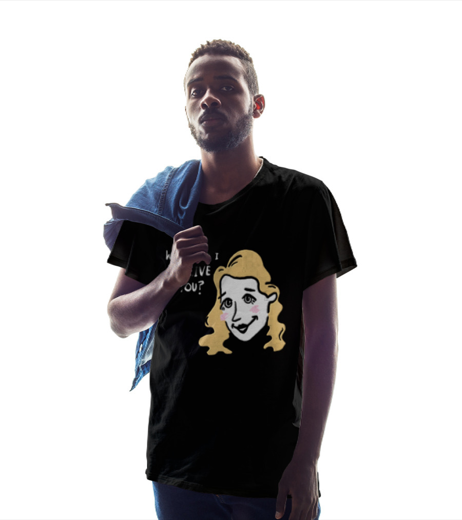 Why Would I Deceive You Cartoon Caricature Blonde Woman Face T-Shirt