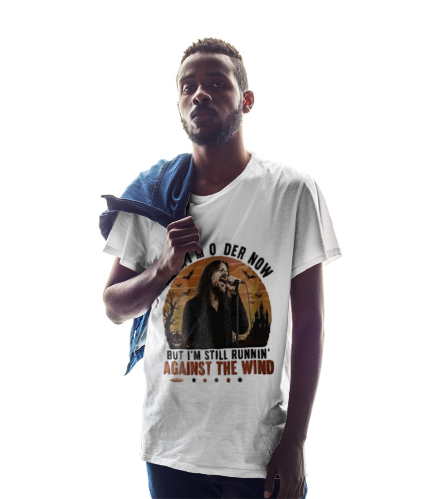 Well I'm Older Now But I'm Still Runnin' Against The Wind Bearded Singer Halloween Sunset Castle T-Shirt