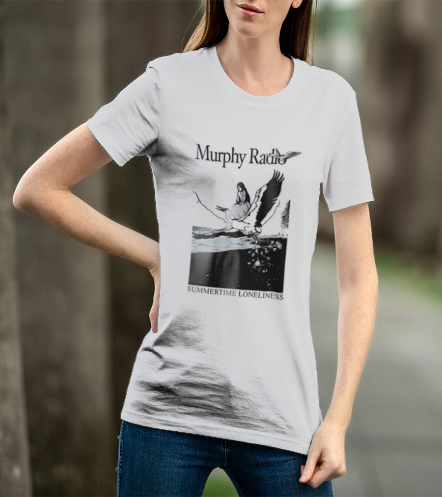 Murphy Radio Summertime Loneliness Woman On Flying Crane At Shore Line T-Shirt