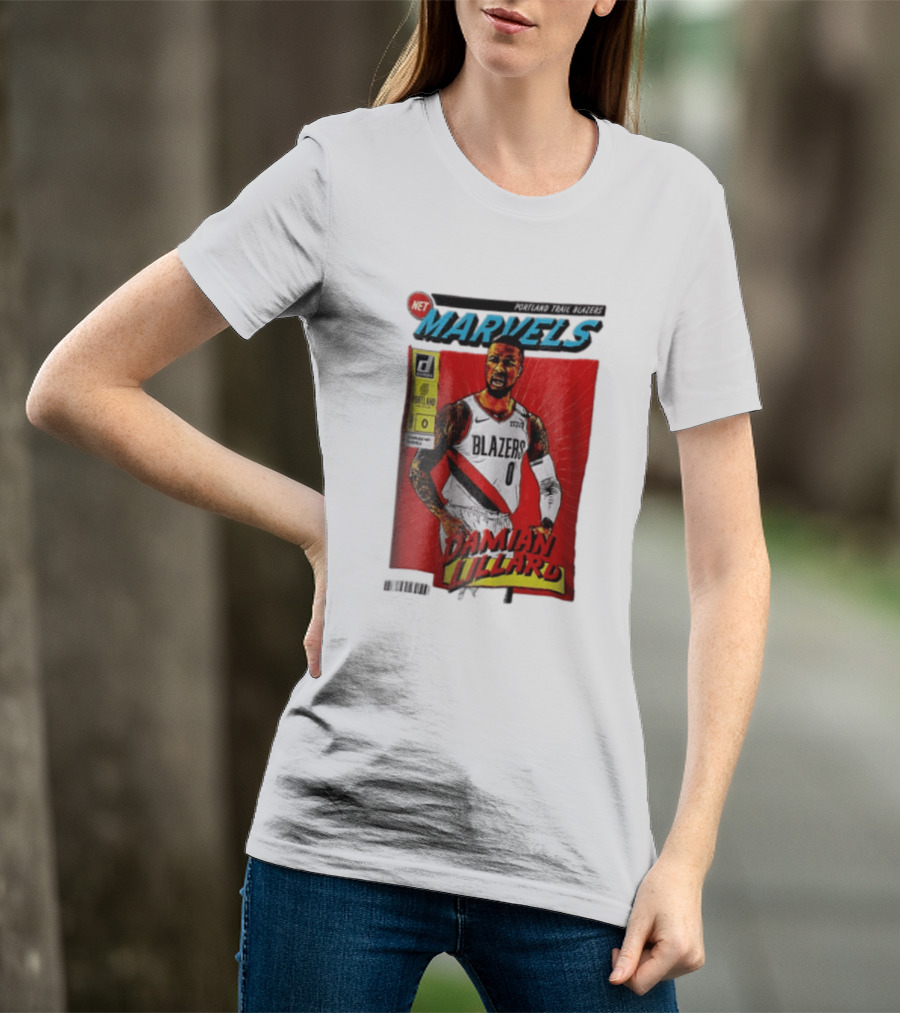 Portland Trail Blazers Net Marvels Damian Lillard Comic Cover NBA Issue 0 Halftone T-Shirt