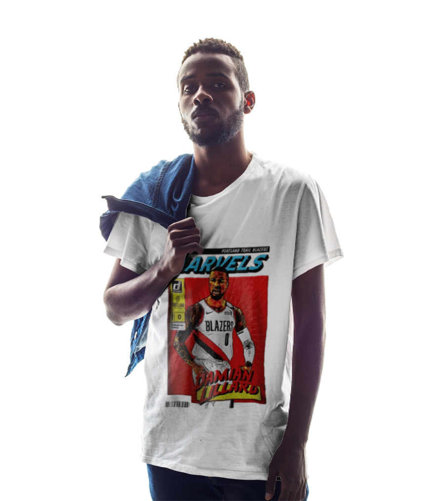 Portland Trail Blazers Net Marvels Damian Lillard Comic Cover NBA Issue 0 Halftone T-Shirt