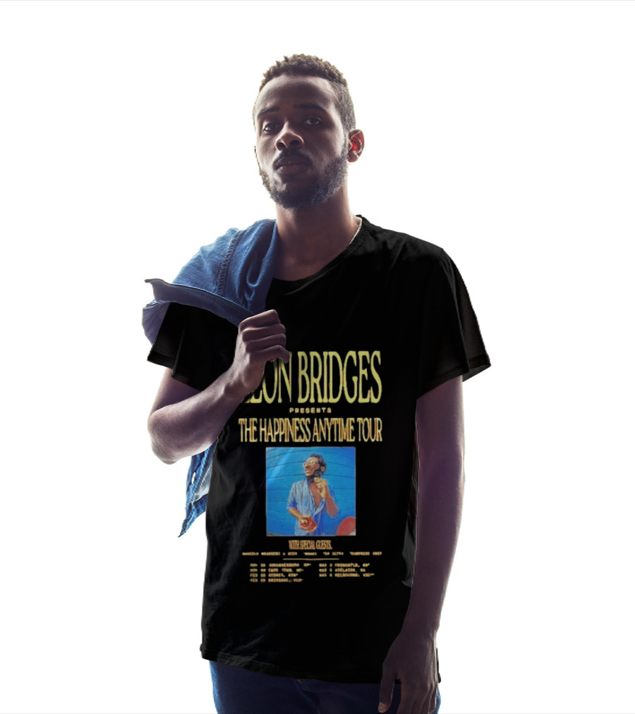 Leon Bridges Presents The Happiness Anytime Tour 2026 With Special Guests Tour Dates Chicago Los Angeles Atlanta T-Shirt