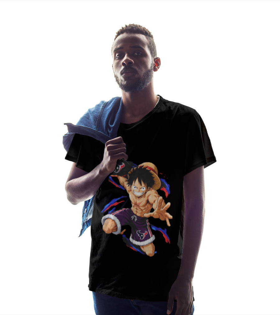 Anime Luffy Houston Texans Football Fan T-Shirt