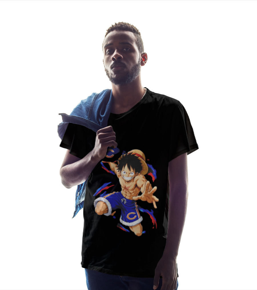 Chicago Bears Straw Hat Pirate Football Anime Crossover Adventures T-Shirt