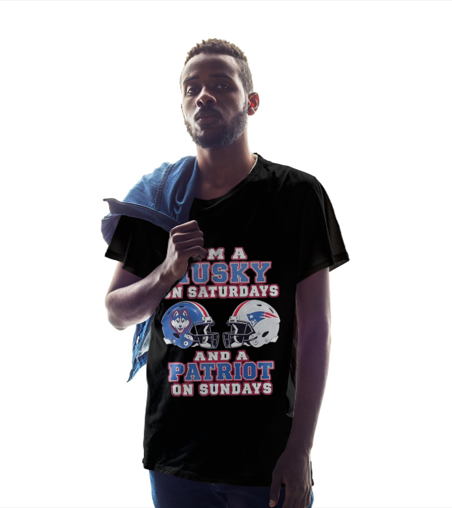 I'm A Husky On Saturdays And A Patriot On Sundays Football Helmets T-Shirt
