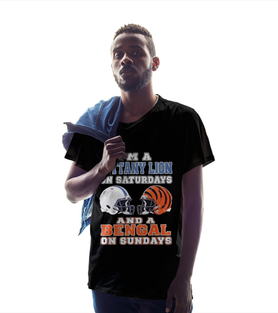 Nittany Lion On Saturdays Bengal On Sundays Football Fan Helmets T-Shirt