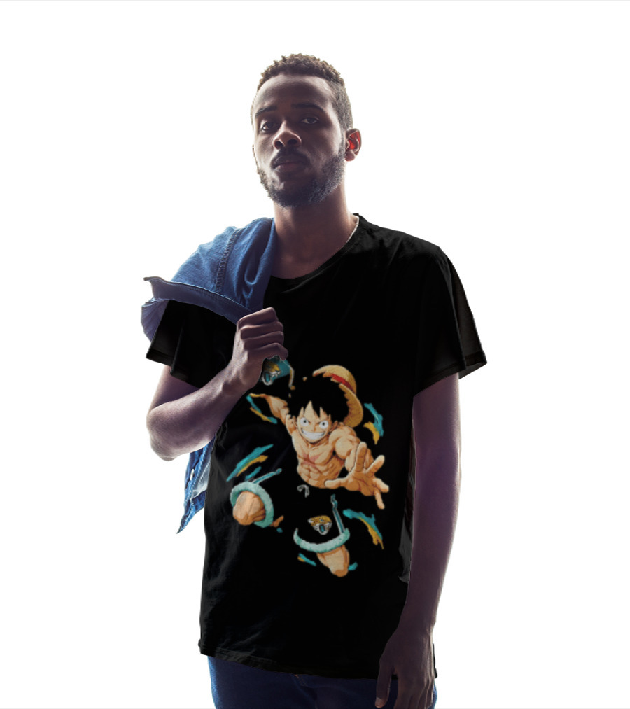 Jacksonville Jaguars Anime Character With Straw Hat Throwing Football T-Shirt