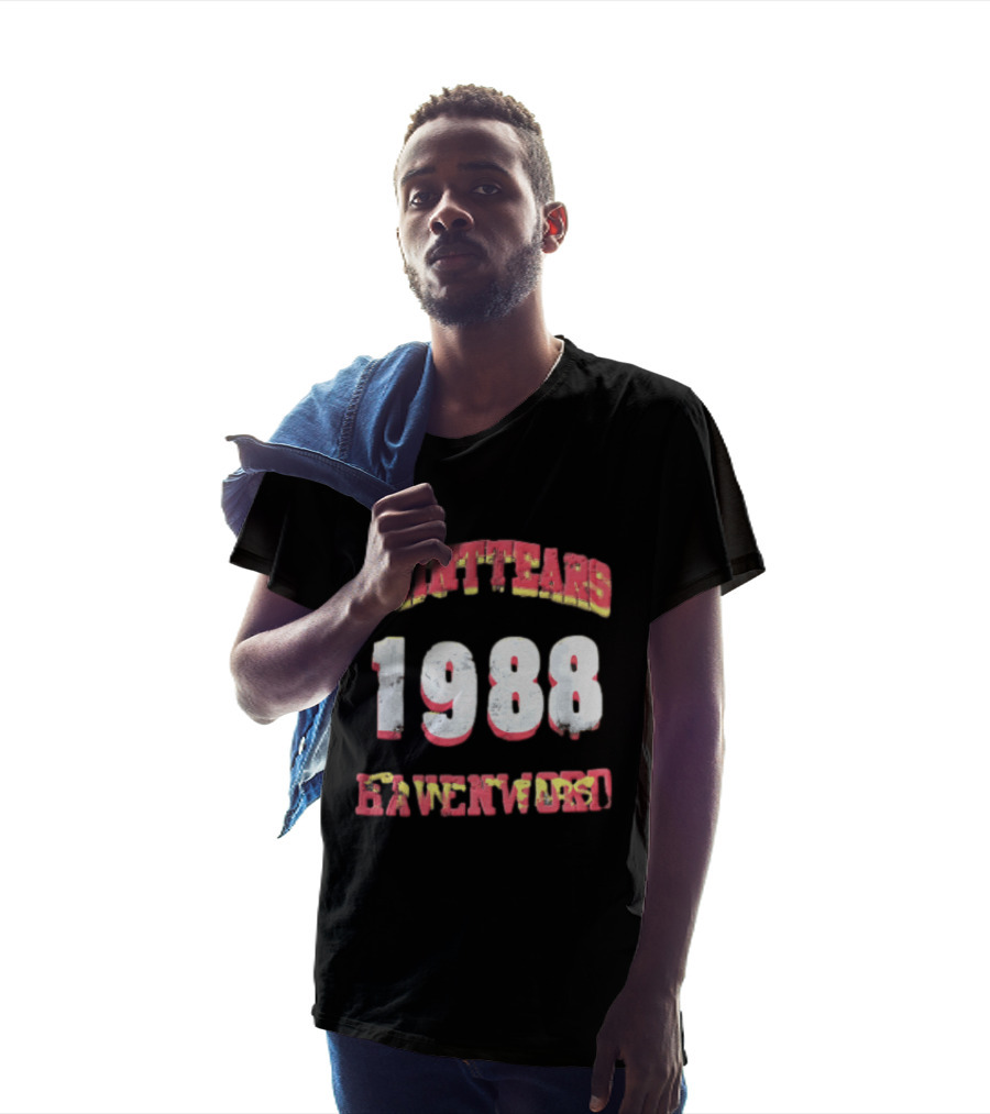 Saint Tears Havenford 1988 Distressed Athletic Block Font Numbers T-Shirt