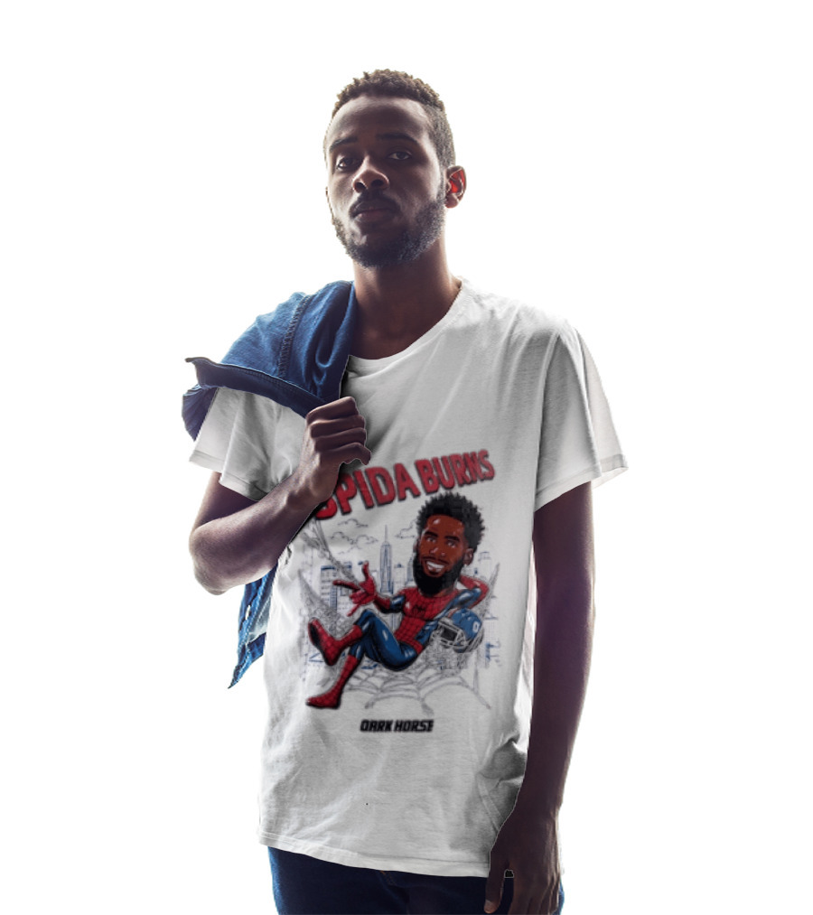 Spida Burns Dark Horse With Spider Man New York Giants T-Shirt