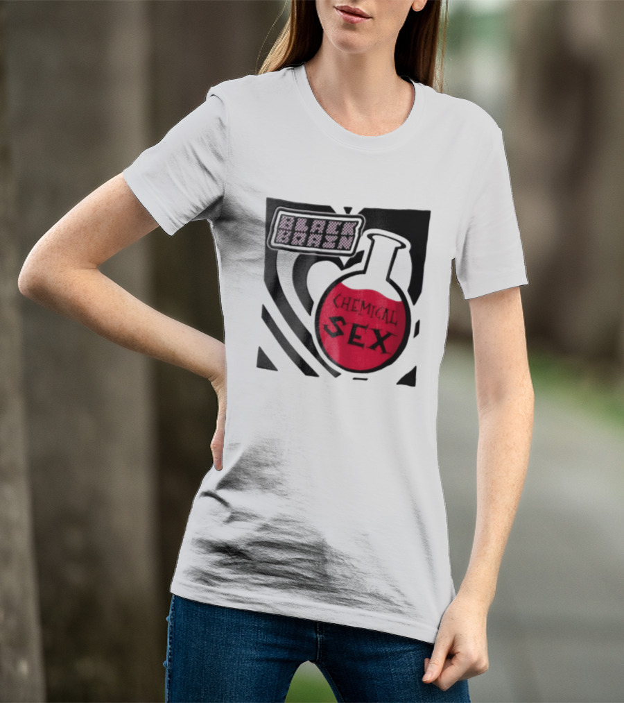 Black Brain Chemical Sex Halftone Heart Flask T-Shirt