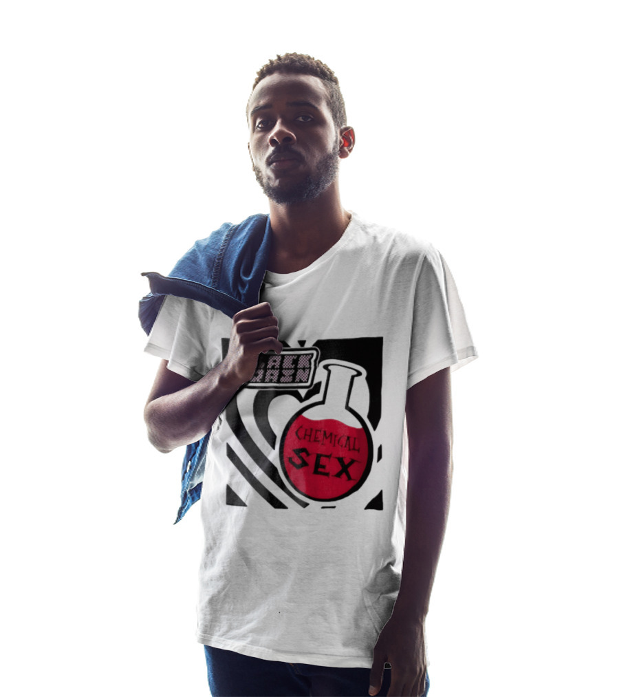 Black Brain Chemical Sex Halftone Heart Flask T-Shirt